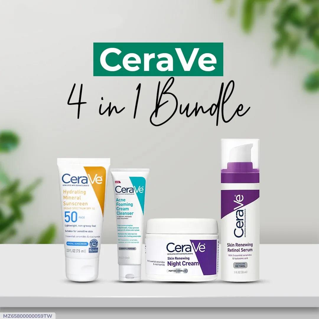 CeraVe 4 in 1 Skincare Bundle for Acne Prone Skin