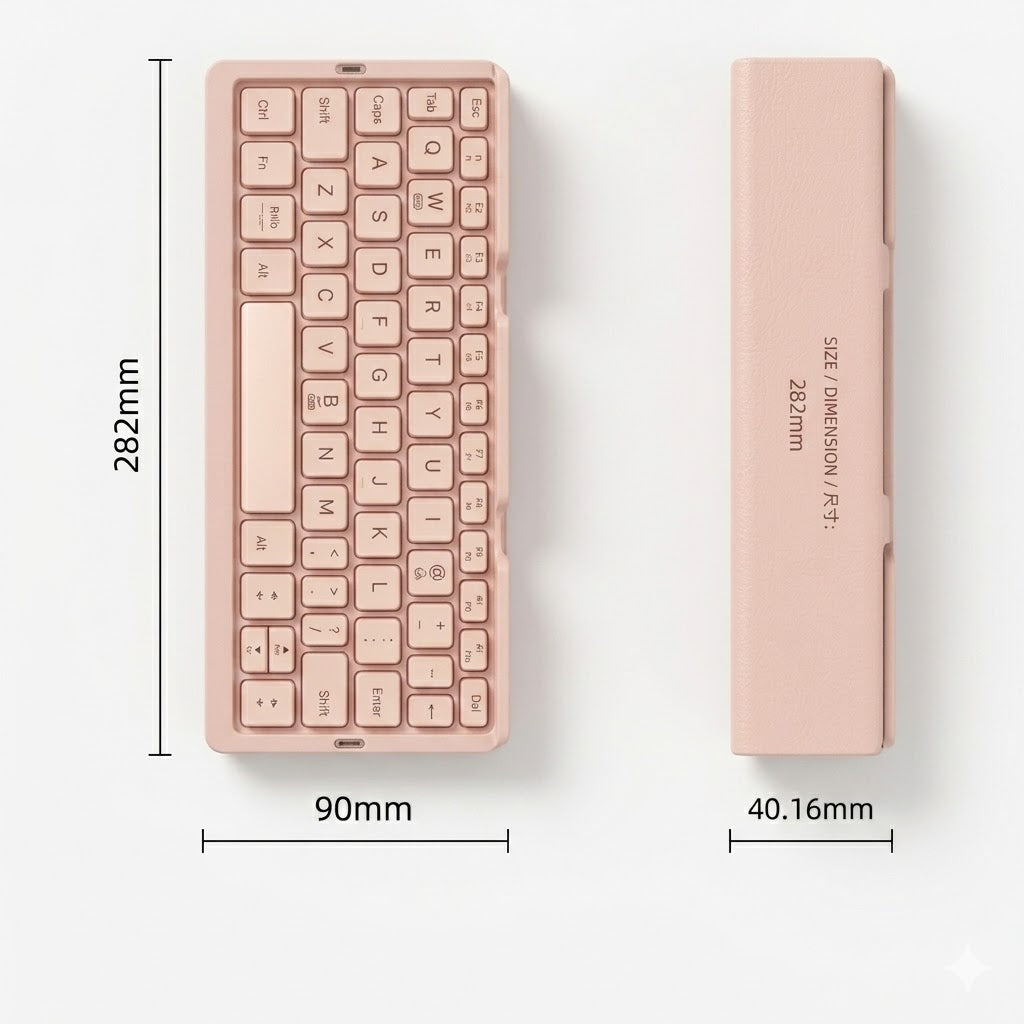Mini Folding Bluetooth Keyboard Wireless Keypad Support3 Devices With Stand Rechargeable Foldable Keyboard For Phone Tablet