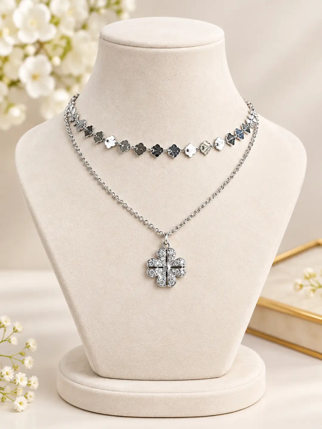 Premium Quality 2 Layered Chain Women And Girls Pendant Set