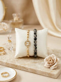 2 Pcs Funky Gold Plated Crystal Chain Bracelet