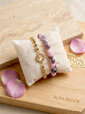 2 Pcs Funky Gold Plated Crystal Chain Bracelet