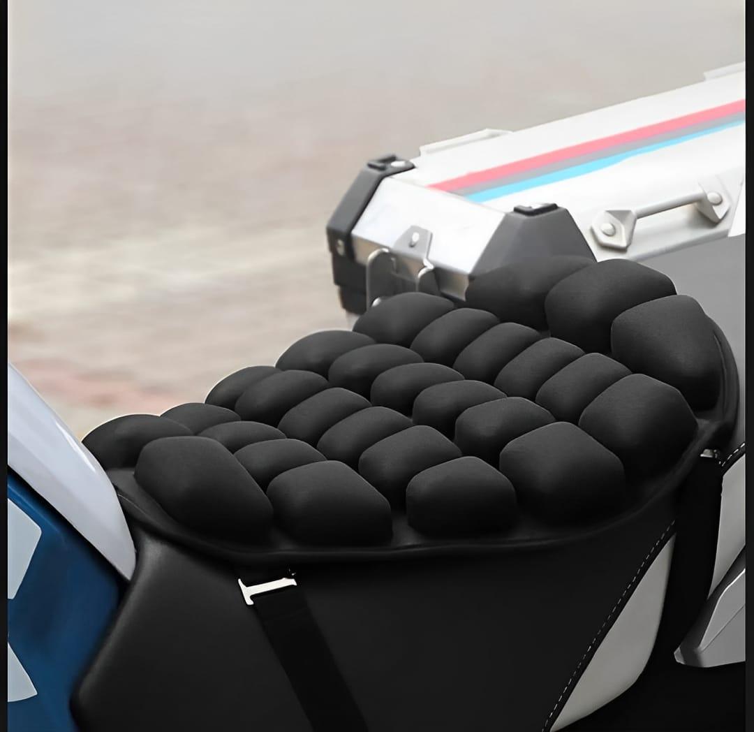 Premium Motorbike Seat Cushion Black Foam Anti-Slip