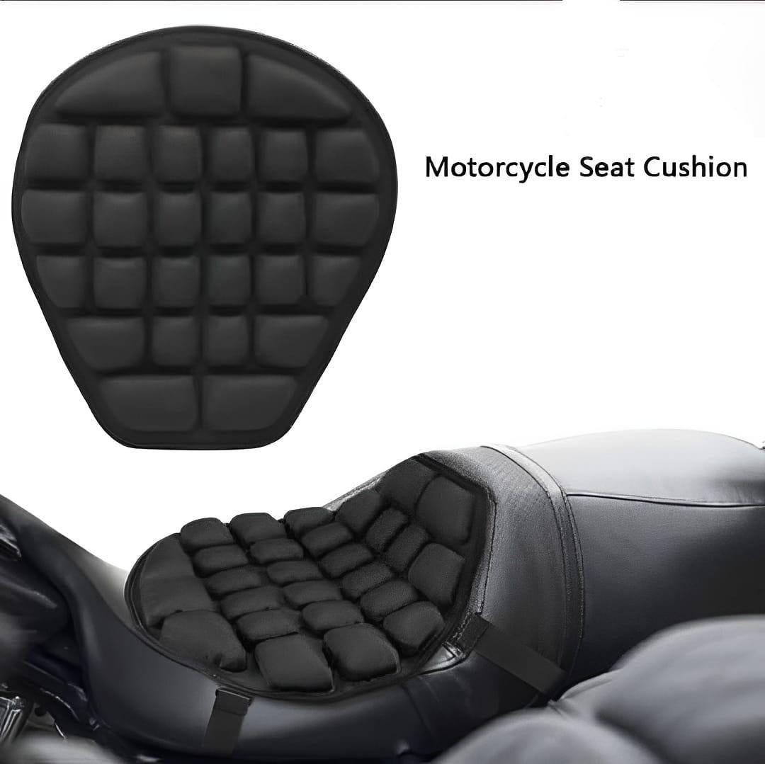 Premium Motorbike Seat Cushion Black Foam Anti-Slip