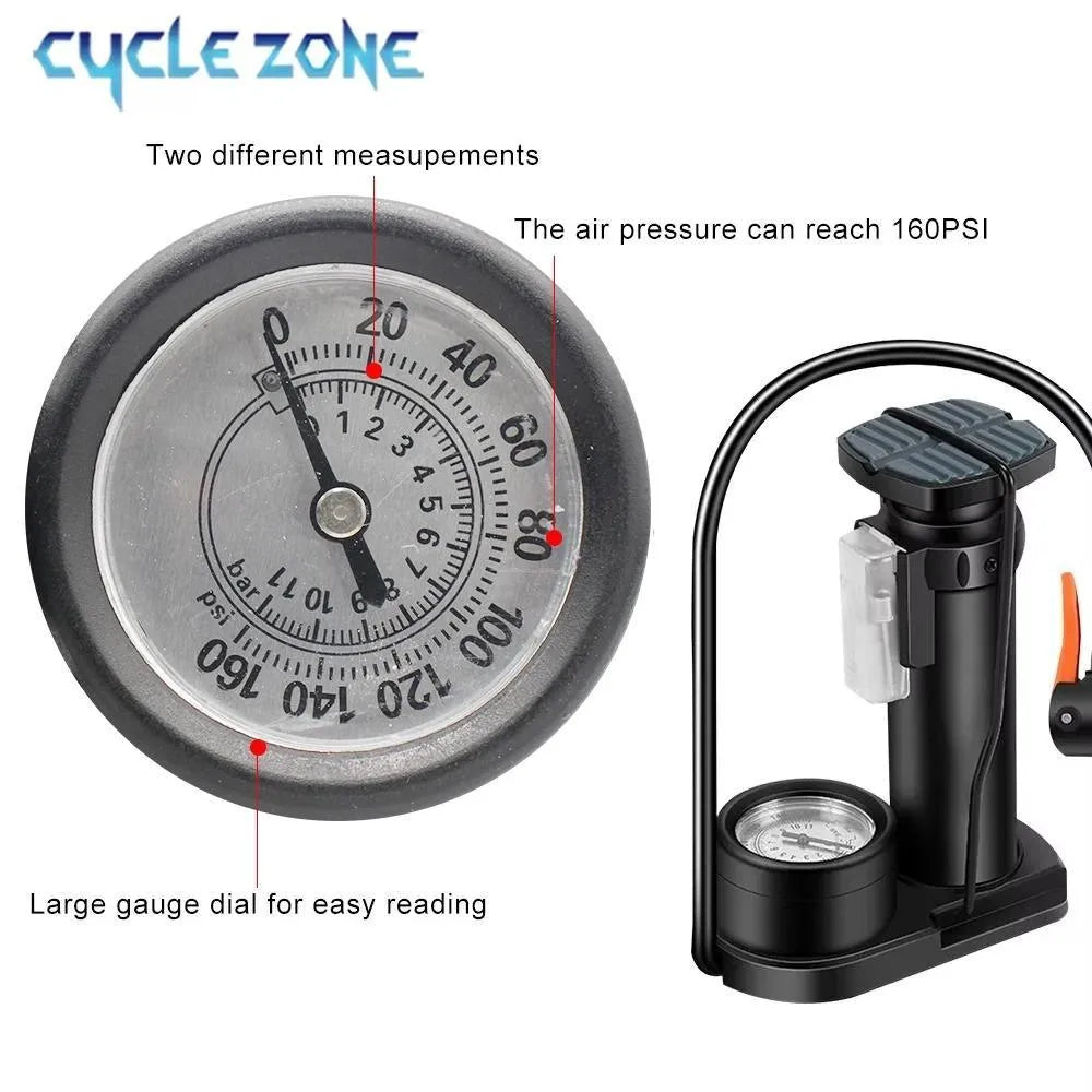 Portable Air Pump with Gauge & French Handle
