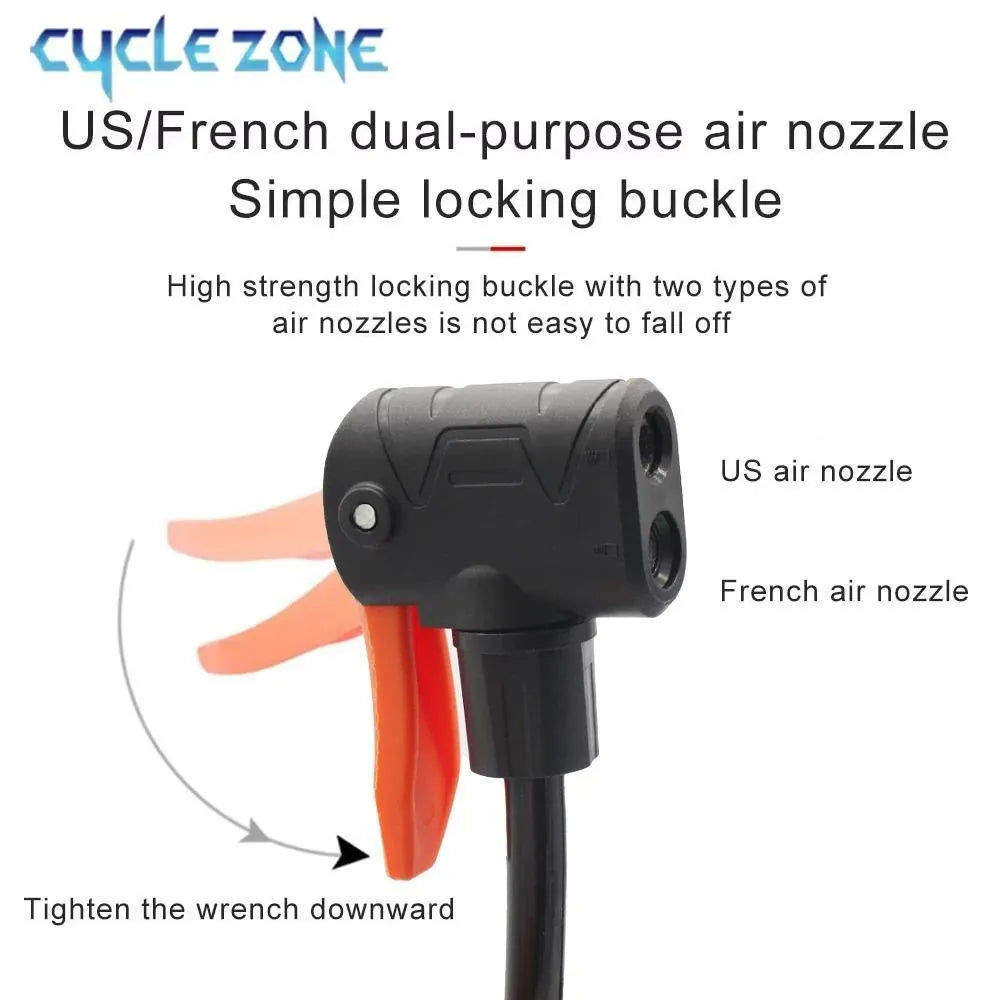 Portable Air Pump with Gauge & French Handle