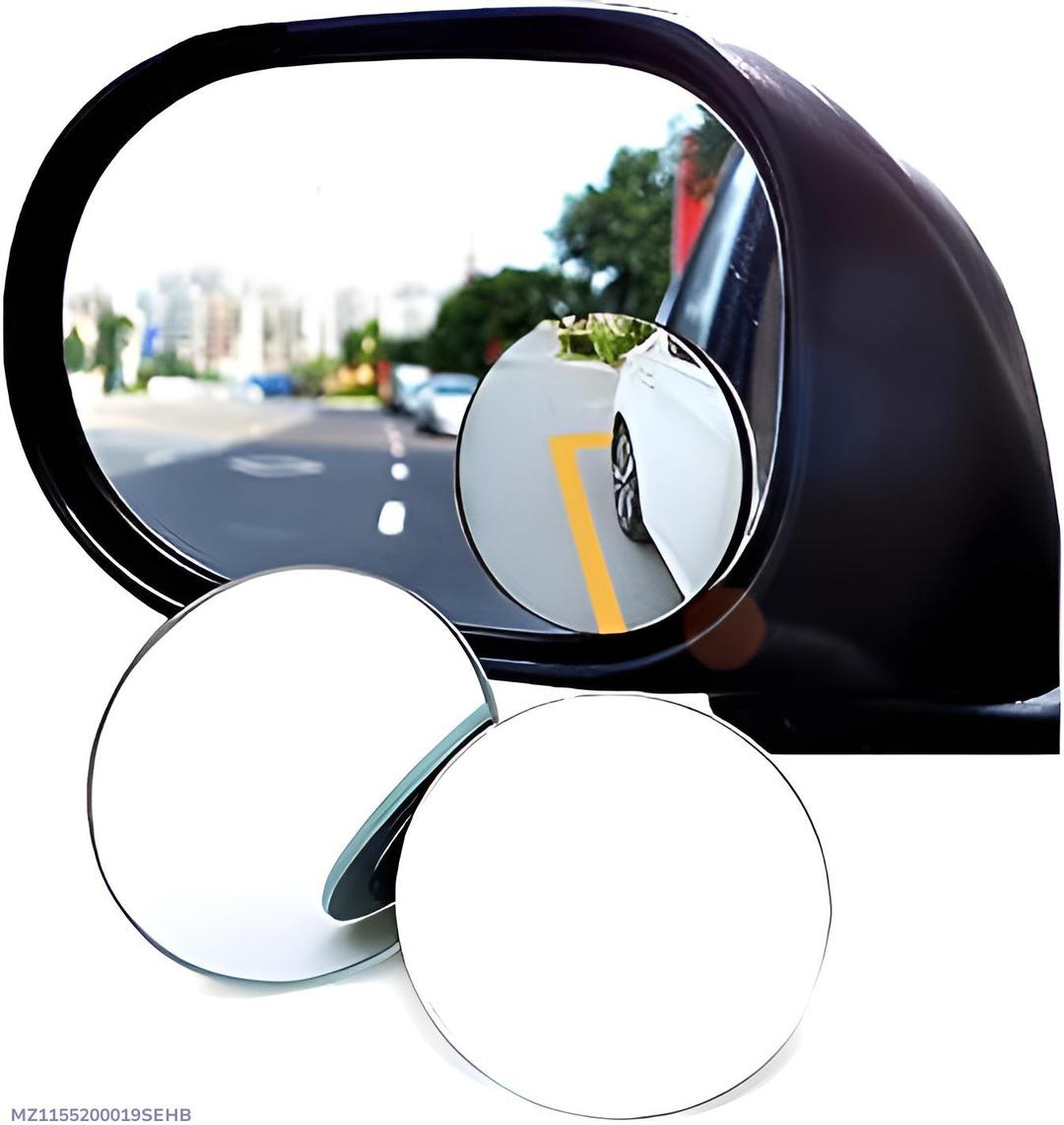 2 Pcs Adjustable Blind Spot Mirror Black Universal Fit