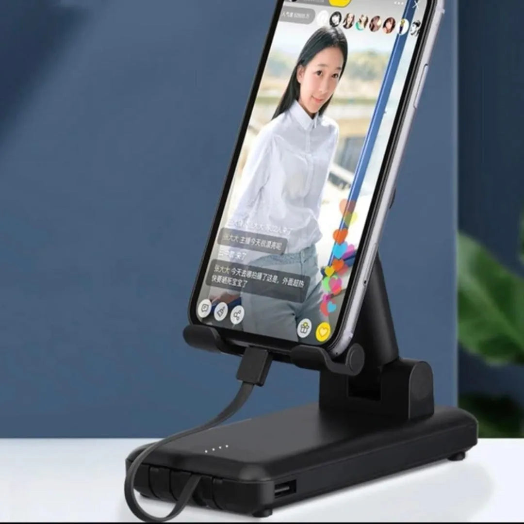 3-in-1 BT Speaker Phone Stand Black Foldable