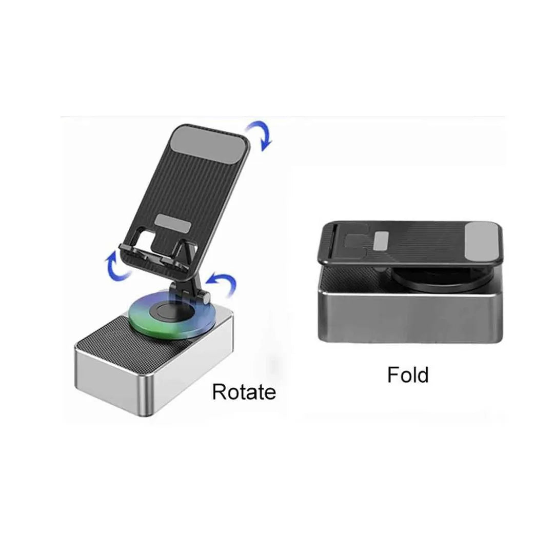 3-in-1 BT Speaker Phone Stand Black Foldable