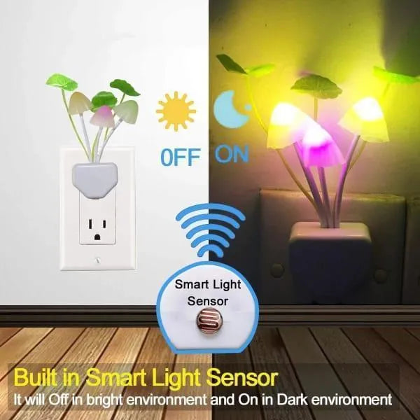 Rechargeable Mushroom LED Night Light with Adjustable Colors