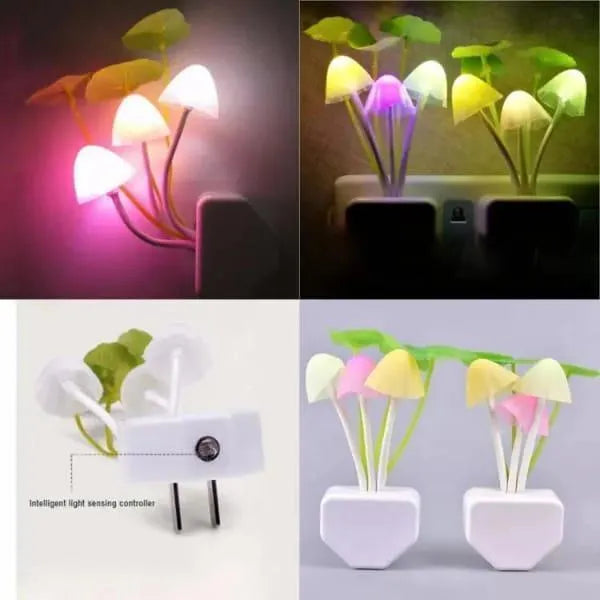 Rechargeable Mushroom LED Night Light with Adjustable Colors