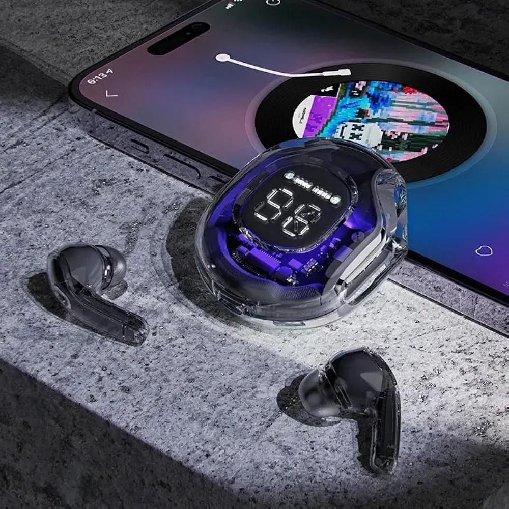 Wireless Earbuds Black Fast Charge Battery Case