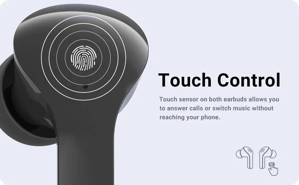 Black Noise-Cancelling Earbuds with Charging Case