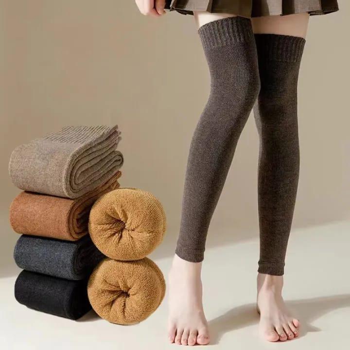 Premium Wool Leg Warmers for Men Women Winter Warm Black Brown Grey