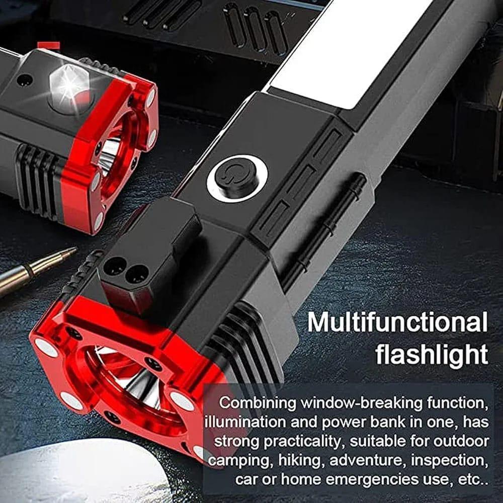 Rechargeable LED Torch Black ABS Hammer Magnet