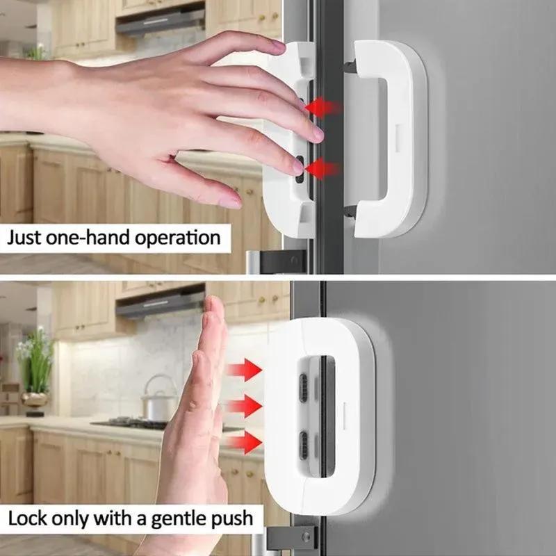 Modern Drawer Lock with One-Hand Operation Grey ABS