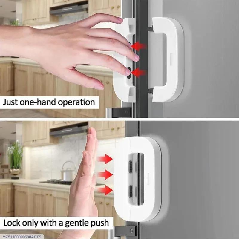 Modern Drawer Lock with One-Hand Operation Grey ABS