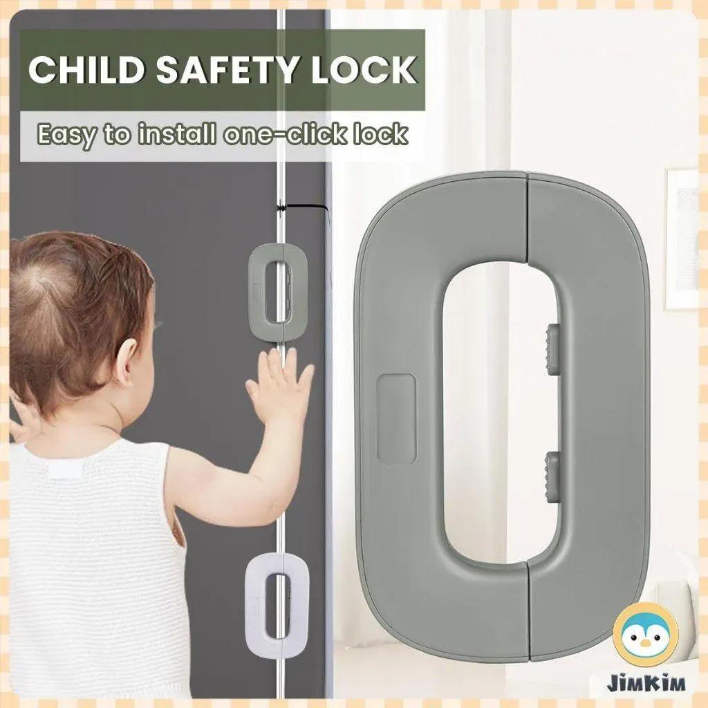 Modern Drawer Lock with One-Hand Operation Grey ABS