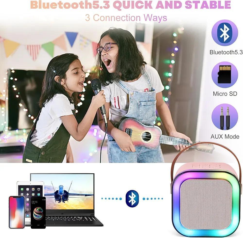 Portable LED Wireless Speaker Pink ABS