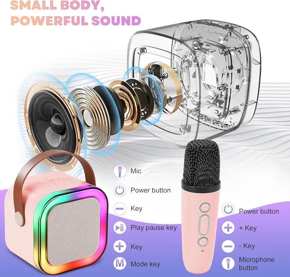 Portable LED Wireless Speaker Pink ABS