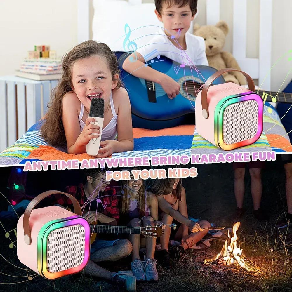 Portable LED Wireless Speaker Pink ABS