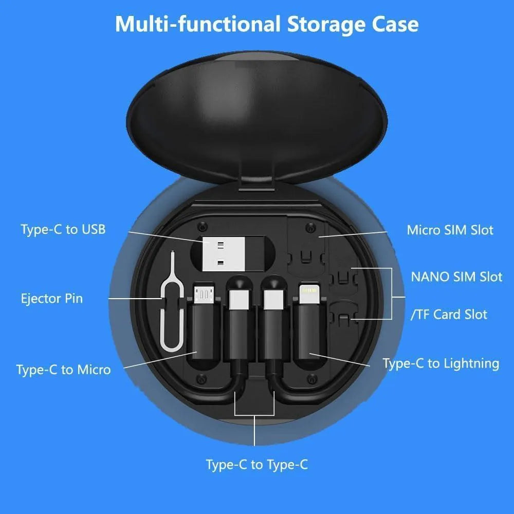 5-in-1 60W Fast Charging Cable Set Black
