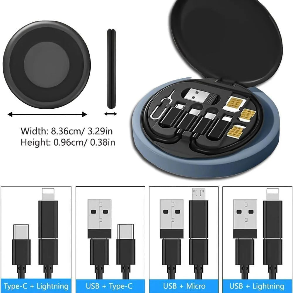 5-in-1 60W Fast Charging Cable Set Black
