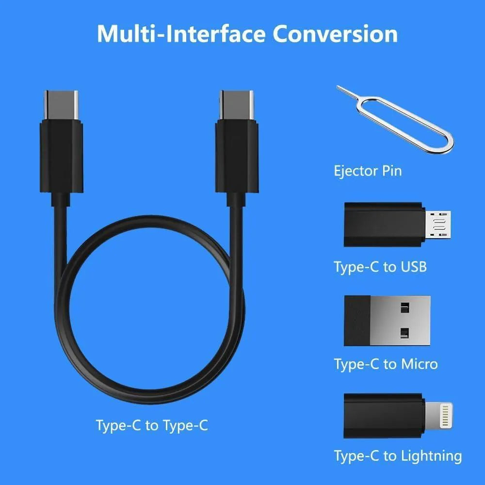 5-in-1 60W Fast Charging Cable Set Black