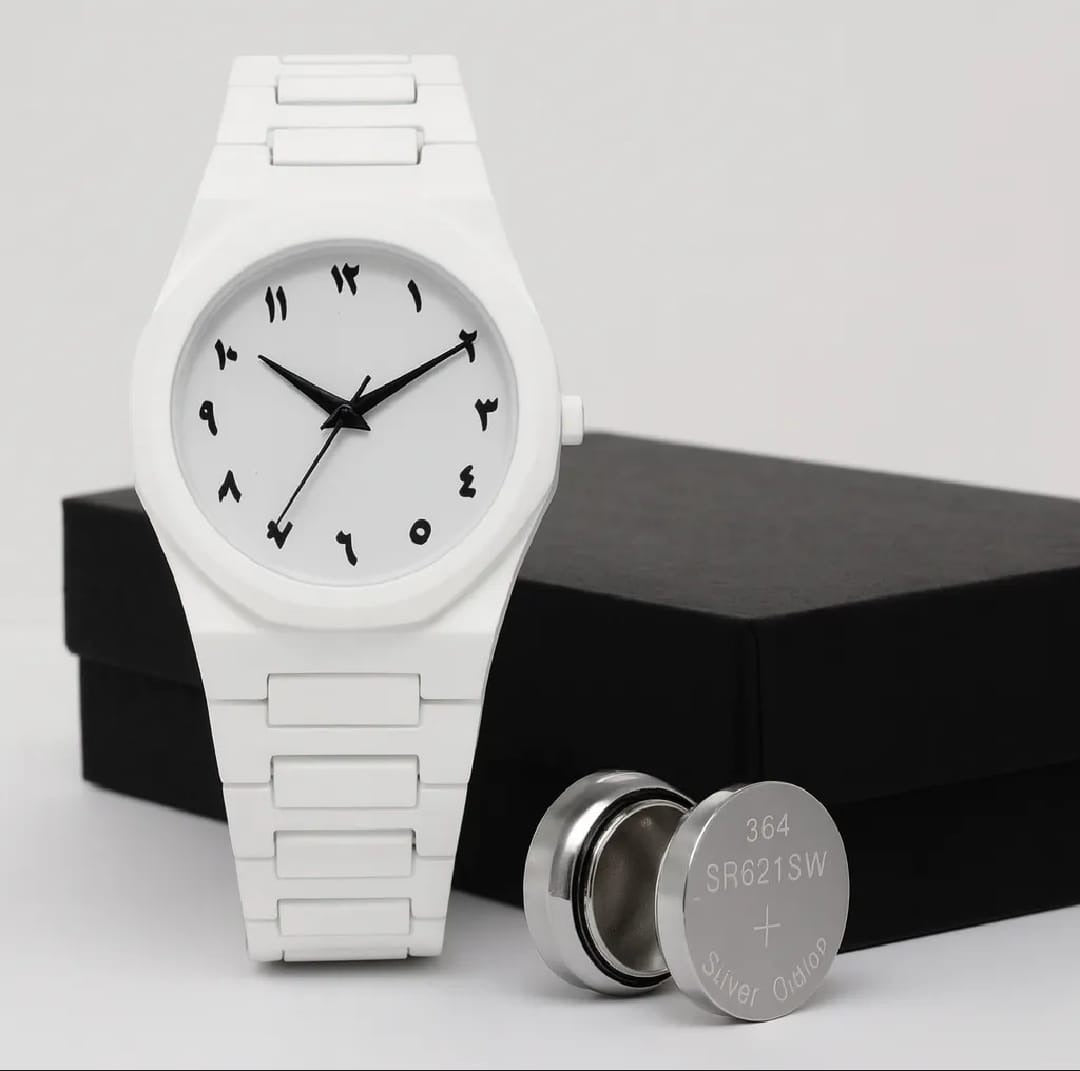 Minimalist White Analog Watch – Stylish Lightweight Fashion Wristwatch for Men & Women