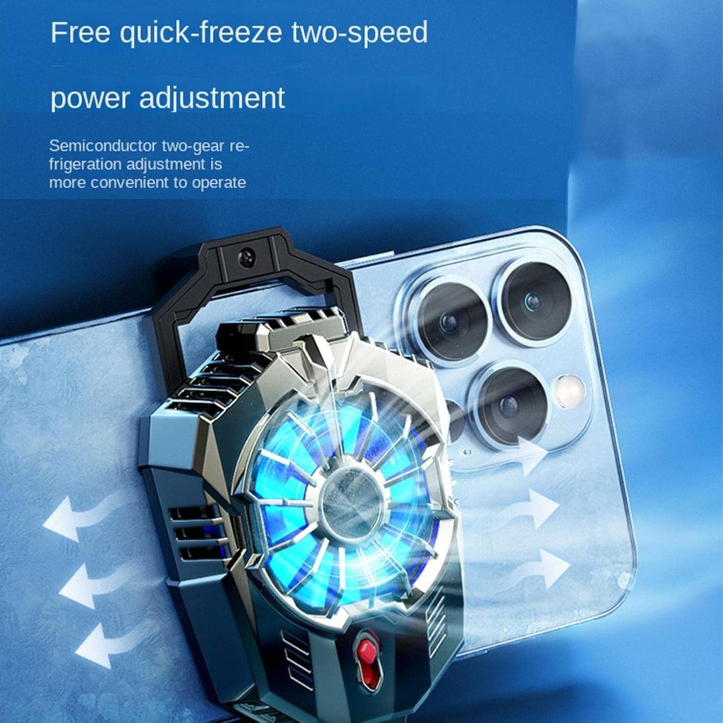Semiconductor Mobile Phone Cooling Fan – Two Speed Gaming Cooler Radiator for PUBG, Free Fire & Mobile Gaming