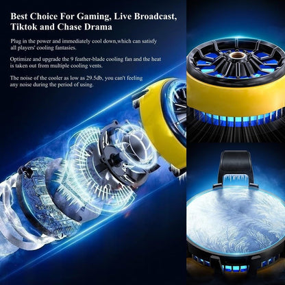 Portable Mobile Phone Gaming Cooler Fan – Fast Cooling Radiator for PUBG, Free Fire & Mobile Gaming
