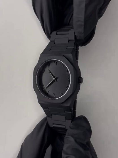 Luxury Black Stainless Steel Men's Watch – Minimalist Analog Fashion Wristwatch