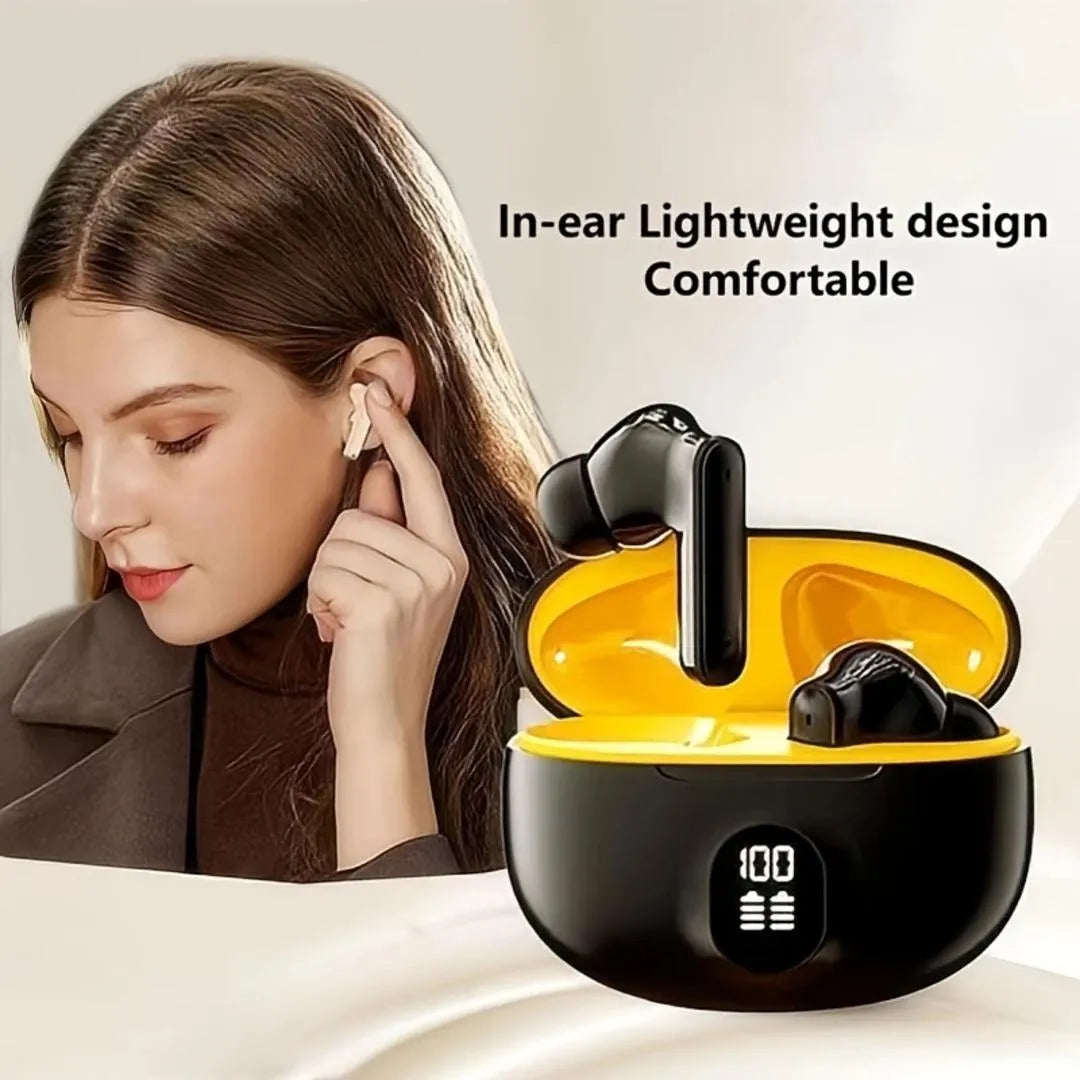 Wireless Earbuds with Charging Case Black Bluetooth 5.3