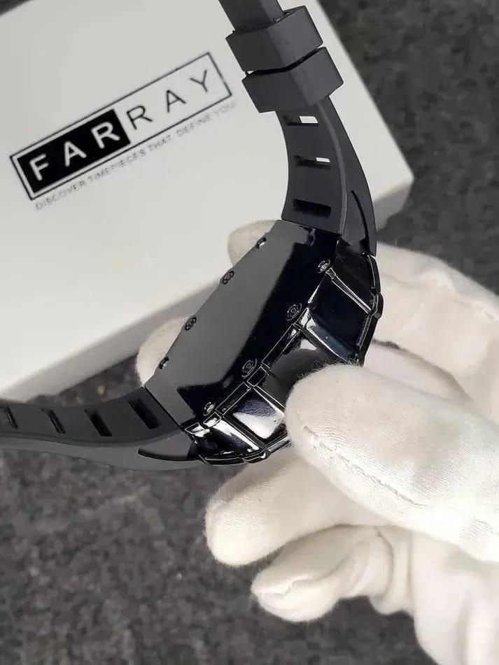 Men's Black Square Skeleton Watch with Skeleton Dial