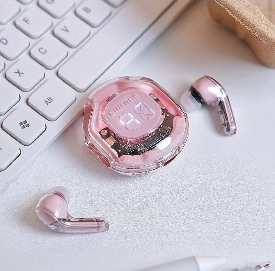 Air39 Transparent Wireless Earbuds with cover | Bluetooth 5.3 TWS AirBuds with LED Display