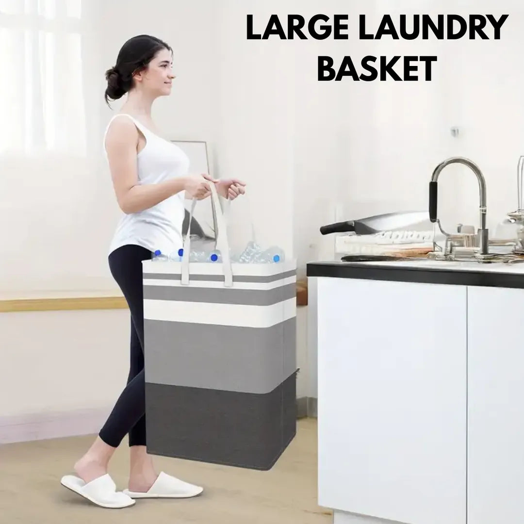 Ultra Large Cloth Laundry Basket 72L Capacity Multicolor
