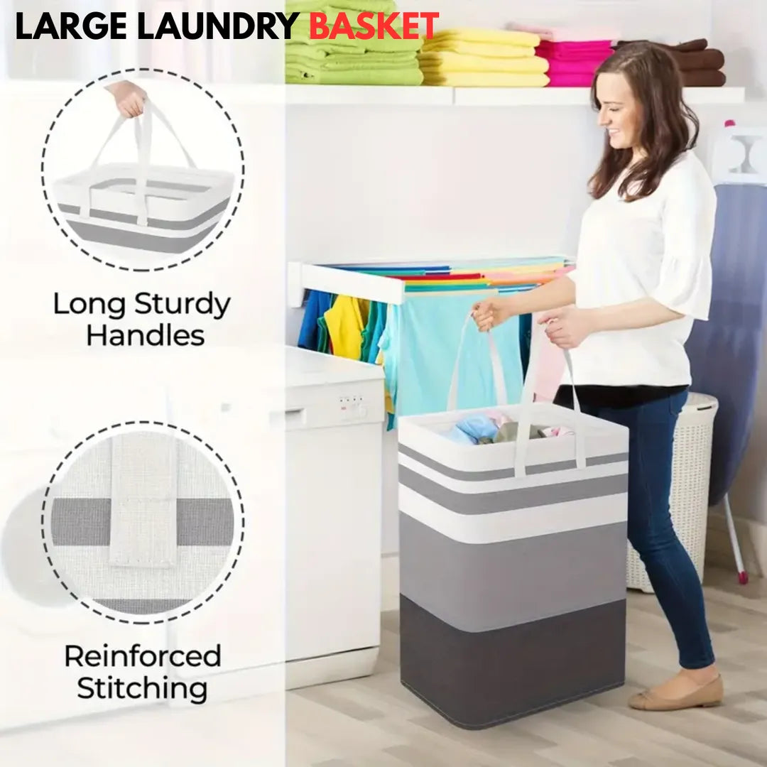 Ultra Large Cloth Laundry Basket 72L Capacity Multicolor