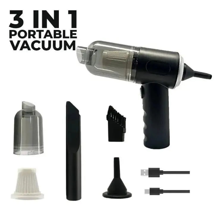 Portable 3-in-1 Vacuum Cleaner Black ABS