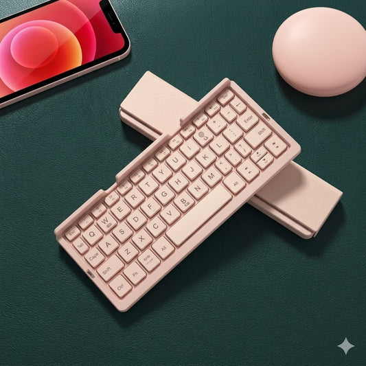 Mini Folding Bluetooth Keyboard Wireless Keypad Support3 Devices With Stand Rechargeable Foldable Keyboard For Phone Tablet