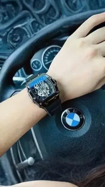 Richard Black Belt Skeleton Watch