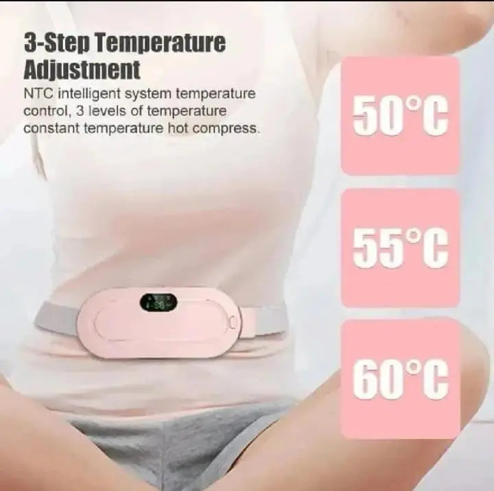Period Cramp Relief Belt Portable Electric Heating Pad with Massager for Women