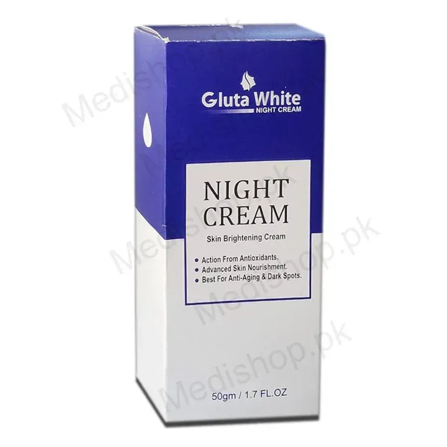 Gluta White Night Cream 50gm All Skin Types Whitening Brightening