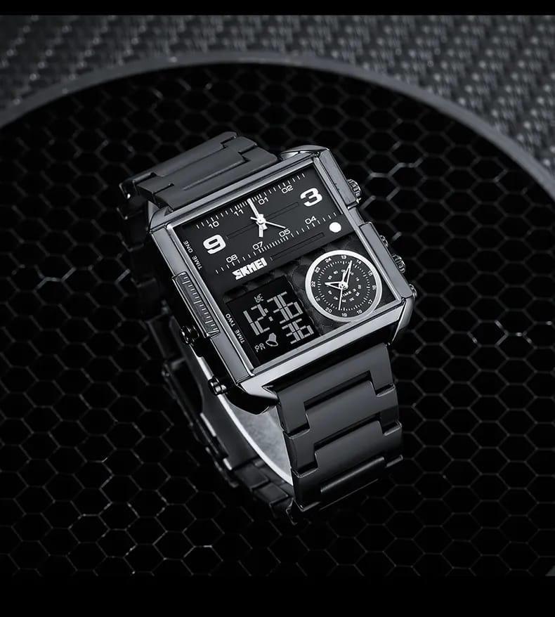 30m Waterproof Square Watch with Digital Display