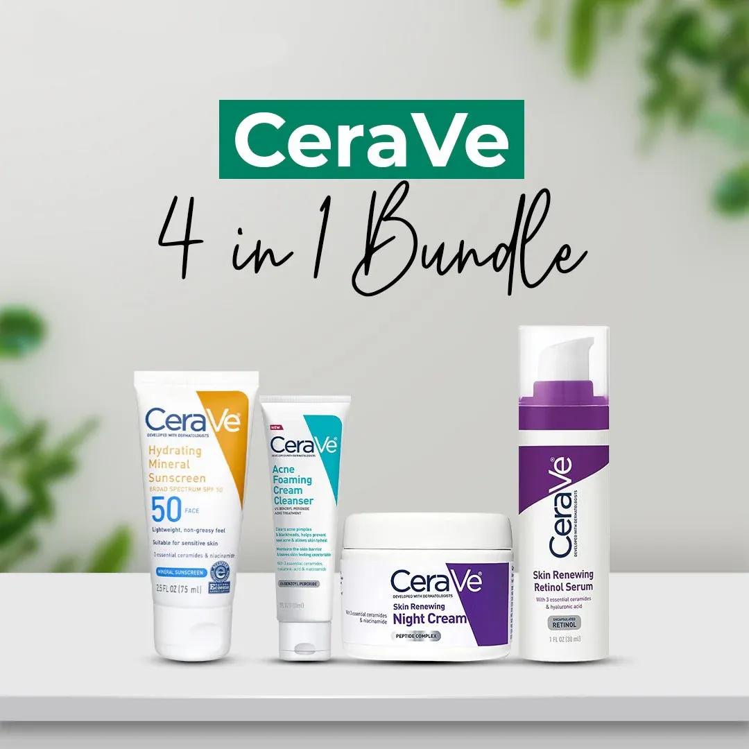 CeraVe 4 in 1 Skincare Bundle for Acne Prone Skin