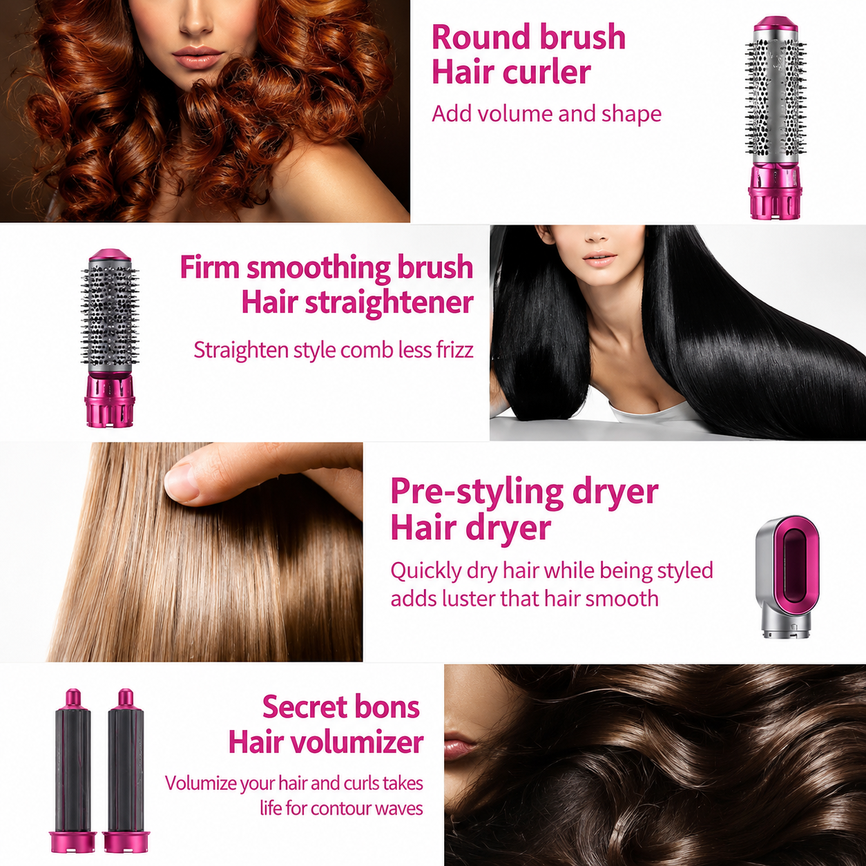 Professional 5-in-1 Hair Styler | Dry, Curl, Straighten & Volumize