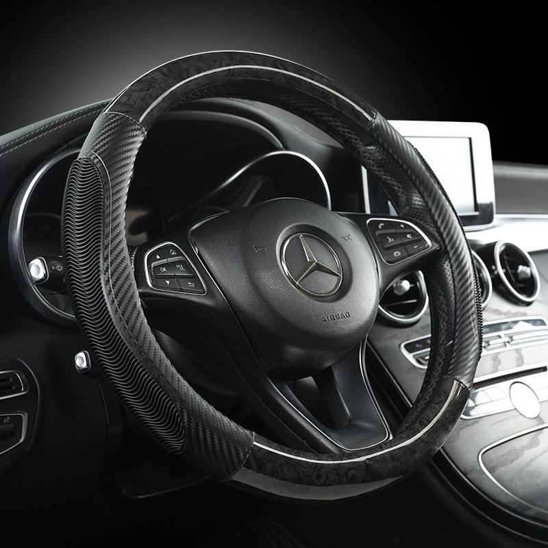 Wood Grain Steering Wheel Cover Breathable Non-Slip Durable