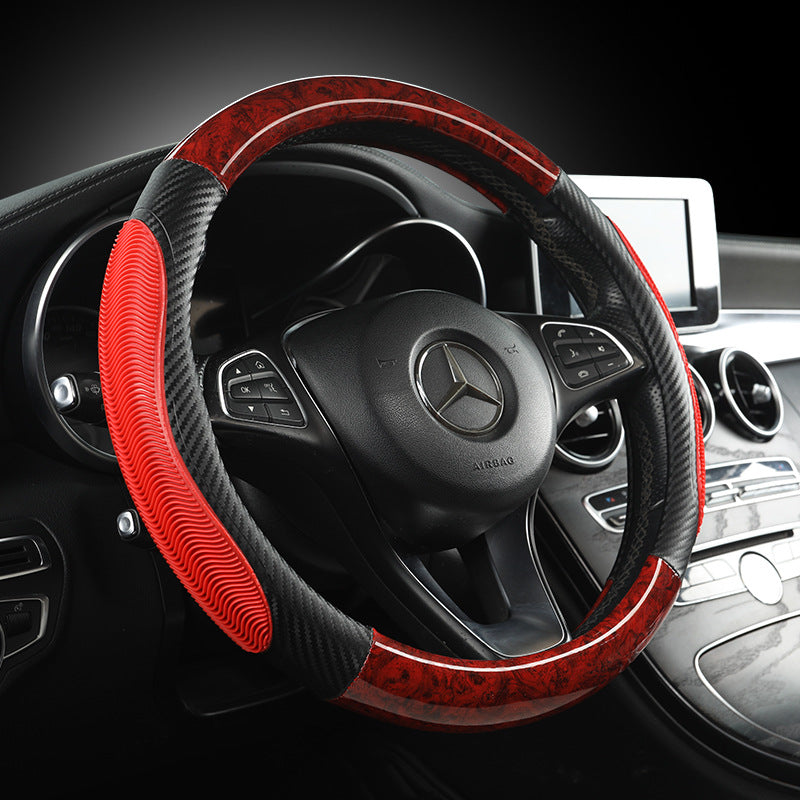 Wood Grain Steering Wheel Cover Breathable Non-Slip Durable