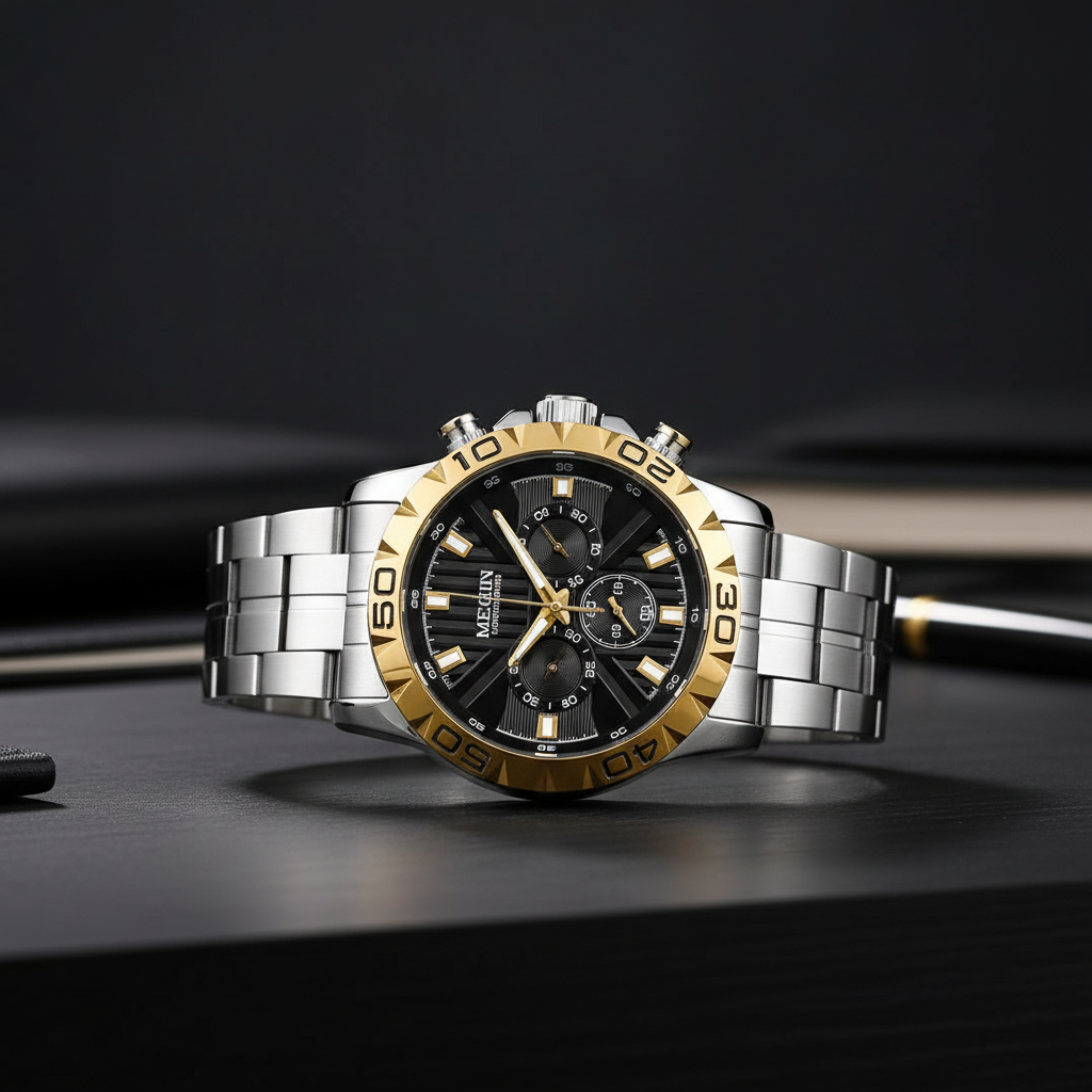 Luxury Men's Stainless Steel Analog Watch – Elegant Fashion Wrist Watch for Men