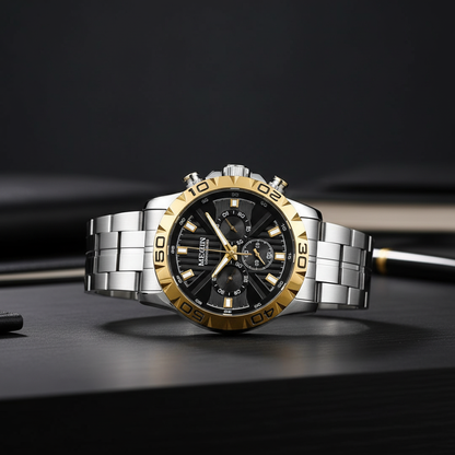 Luxury Men's Stainless Steel Analog Watch – Elegant Fashion Wrist Watch for Men