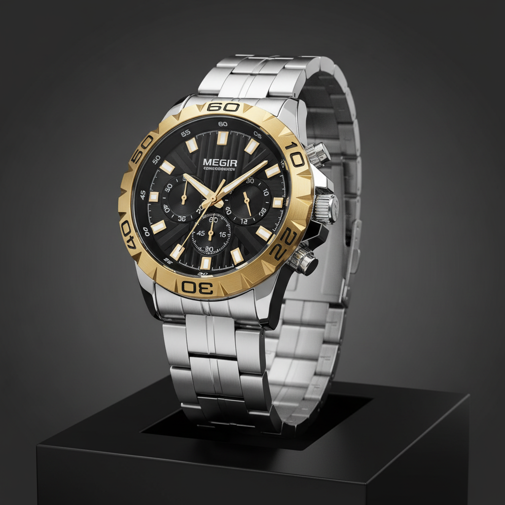 Luxury Men's Stainless Steel Analog Watch – Elegant Fashion Wrist Watch for Men