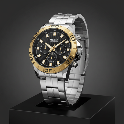 Luxury Men's Stainless Steel Analog Watch – Elegant Fashion Wrist Watch for Men